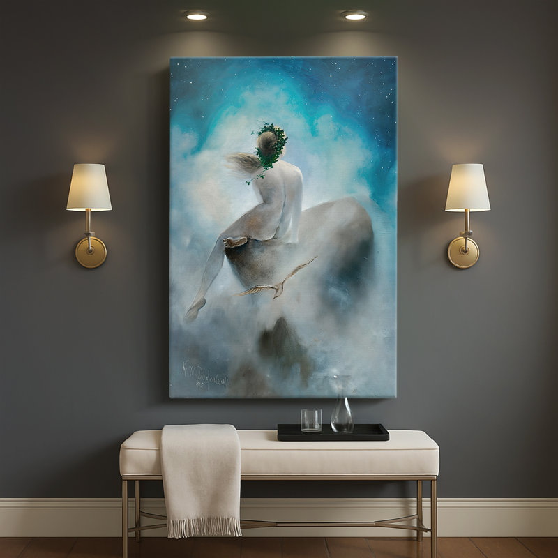 «Asking the Stars» - Toile tendue sur châssis par Karl Wilhelm Diefenbach, 32 x 48