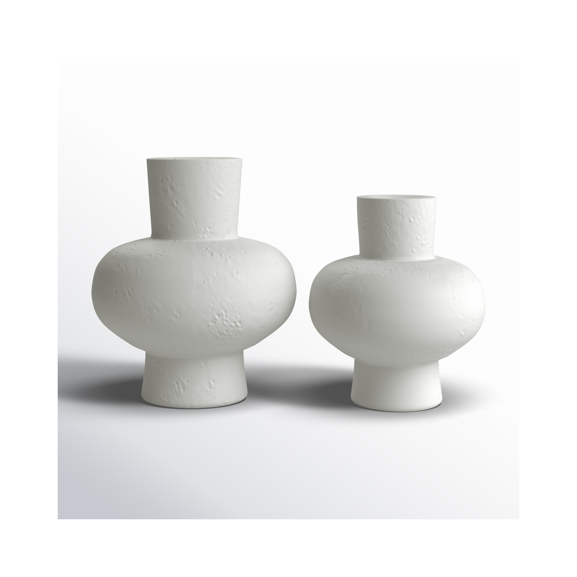 Ardi 10.95'' Stoneware Table Vase, White