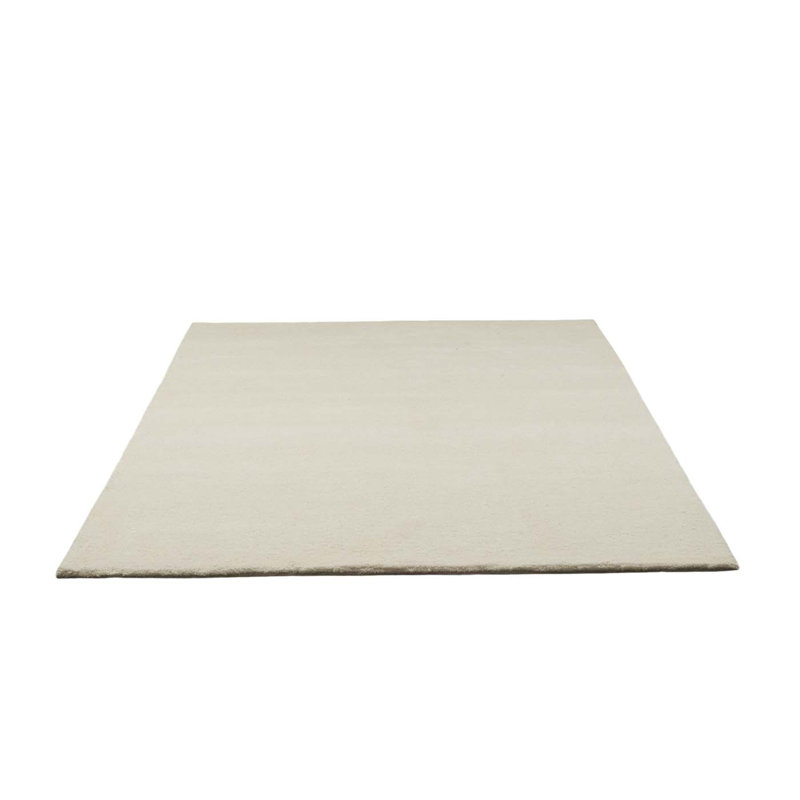 Arboga Hand Knotted Wool White Rug, Rectangular 70cm x 140cm
