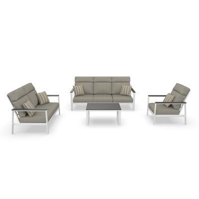 Townsend 4 Person Seating Group With Sunbrella Cushions by Birch Lane