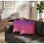 Housses de coussin décoratives faites à la main de 16 po x 16 po à motif de soie magenta d'intérieur, paquet de 1