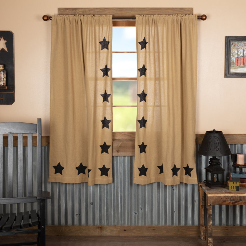 Claysville 100% Cotton Semi Sheer Curtain Pair