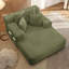 Luxueuse chaise longue en velours côtelé moelleux avec 3 coussins, canapé-lit convertible avec pochette de rangement, conception sans cadre et mousse à compression pour les petits espaces, salon, appartement, vert-125536674
