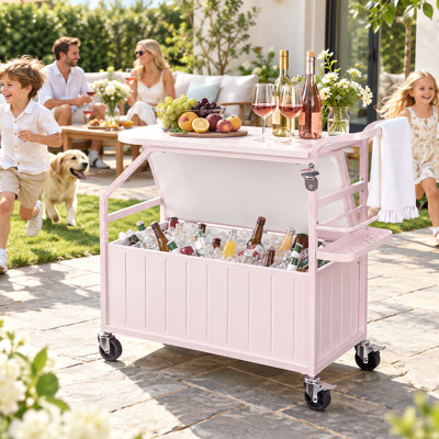 Winado Chariot refroidisseur de patio vert menthe avec table