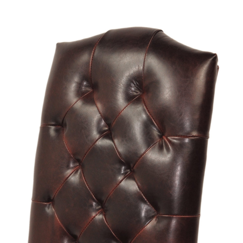 Ensemble de 2 chaises d'appoint en cuir - bourgogne