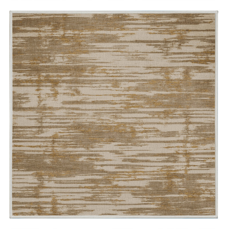 Machine Washable Abstract Beige Area Rug, Square 3'