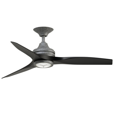 Spitfire 48 inch Indoor/Outdoor Ceiling Fan with LED Light Kit - Galvanized with Black Blades