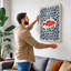 Red Fish In Leaves Mid-Century - Print-136807340-136807345