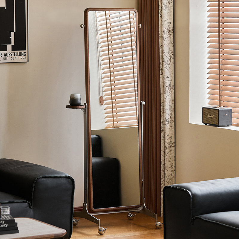 Rectangle Solid Wood+Stainless Steel Full Length Mirrors