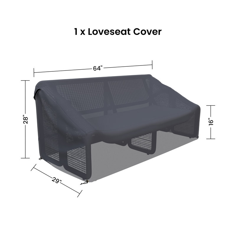 Housse pour causeuse de patio en osier de 63 po de large Shea