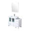 42 po Meuble-lavabo de salle de bain blanc, armoire latérale, comptoir en céramique, robinet, miroir 28 po