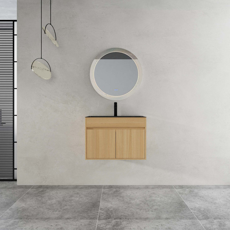 Armoire murale de salle de bain 28 po avec lavabo en acier inoxydable et tuyau de drainage flexible, porte à fermeture en douceur 28 po