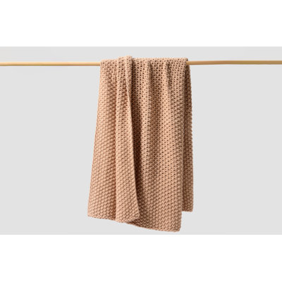 Jeté en coton Cozy Knit - Chameau (gros)