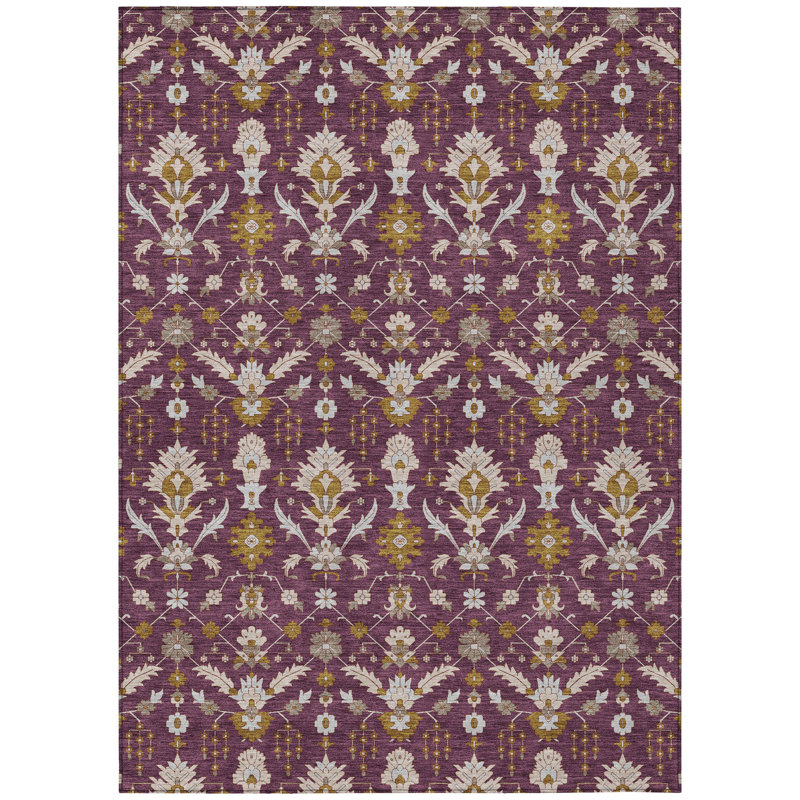 Tapis intérieur / extérieur lavable à la machine Chantille ACN2857 Global, Aubergine, 9 pi x 12 pi