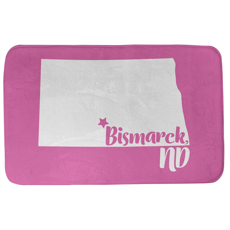 Tapis rectangulaire antidérapant pour salle de bain, L 17 po x L 21 po, Rose, Worcester, Massachusetts