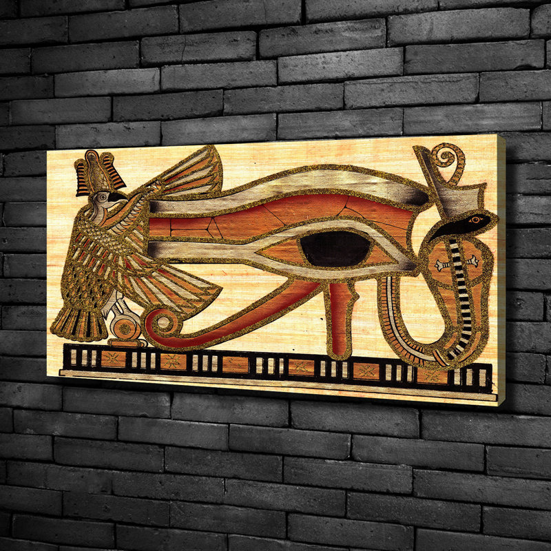 Egyptian Eye Papyrus - Print, Canvas, 50cm H x 100cm W x 2cm D