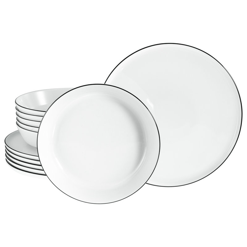 Chef Collection Piece Porcelain Dinnerware Set - Service for 6
