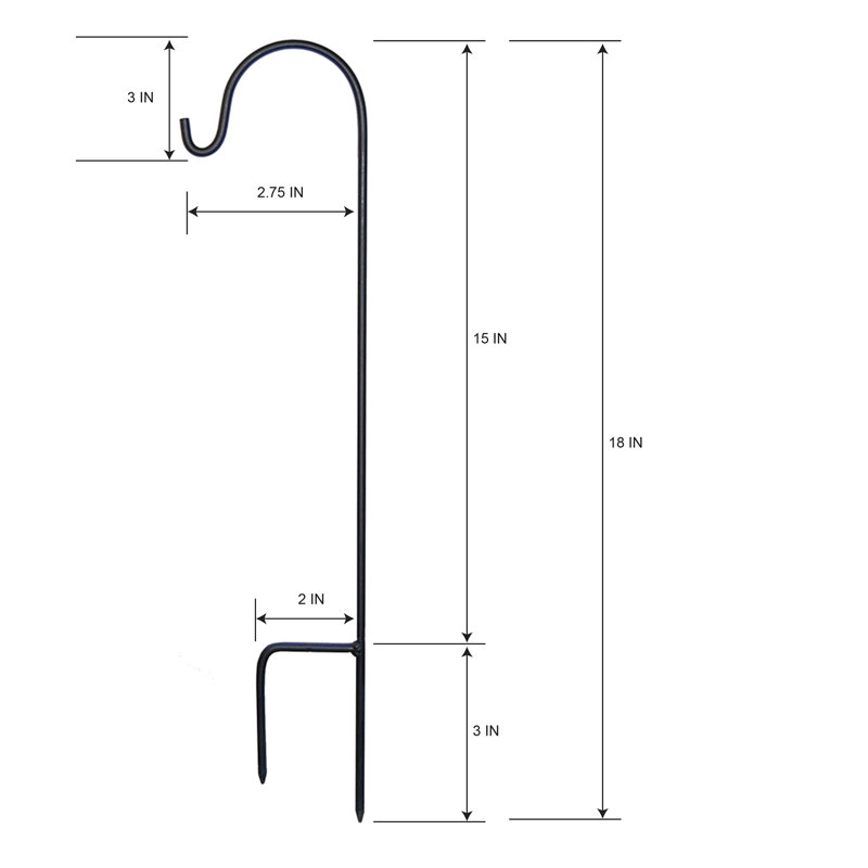 18"  Metal Shepherd's Hooks - 4 Count