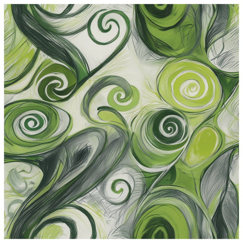 Tapis de bain Green Swirl, L 34 po x L 21 po