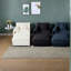 Fauteuil de salon moderne et spacieux en chenille, fauteuil rembourré noir