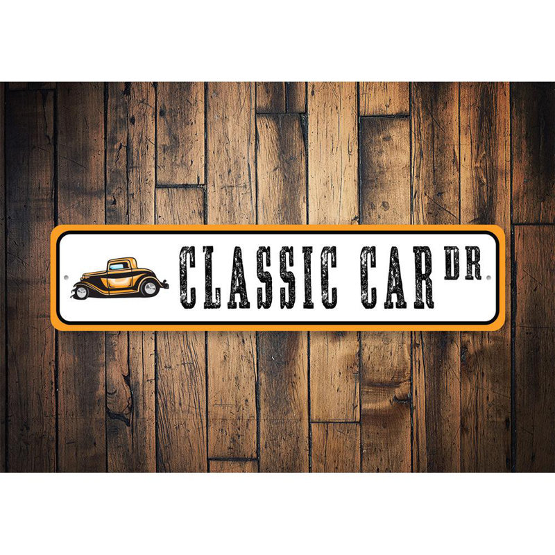 Plaque de rue classique en aluminium, H 6 po x l 24 po x P 0,06 po