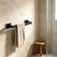 13.5-Inch Towel Bar for Bathroom and Kitchen - Wall Mounted Stainless Steel Towel Rack with Matte Black Finish - Corrosion Resistant and Easy Installation