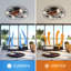 Ventilateur de plafond intérieur à télécommande à profil bas de 20 pouces avec 7 ampoules