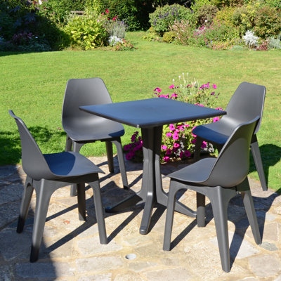 Ponente Patio Table with 4  Chairs Garden Set