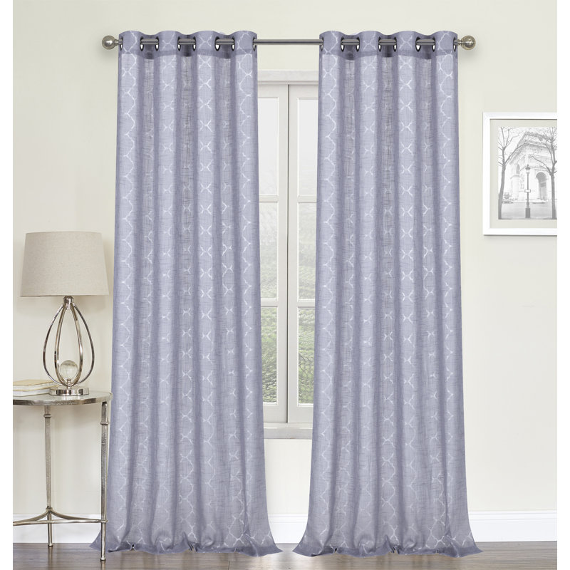 Dalaigh Semi Sheer Curtain Pair, Gray