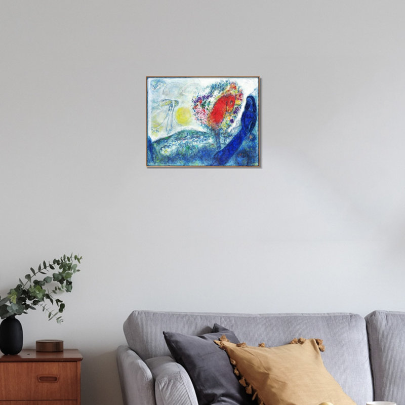 "Giclée sur toile" encadrée par Marc Chagall, art mural pour décor de bureau à domicile, 12 po x 16 po
