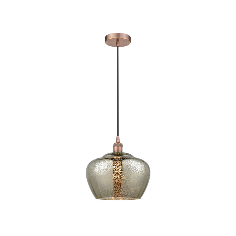 Luminaire suspendu simple à 1 lumière Noille, Cuivre antique