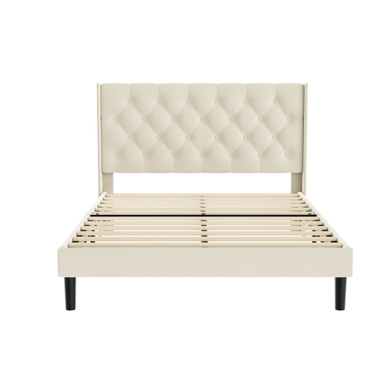 Upholstered Bed, Kingsize (5'), White
