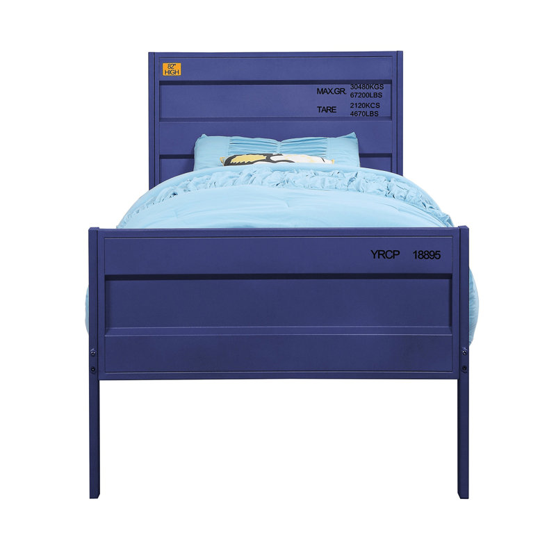 Lit plateforme, Bleu, Lit double