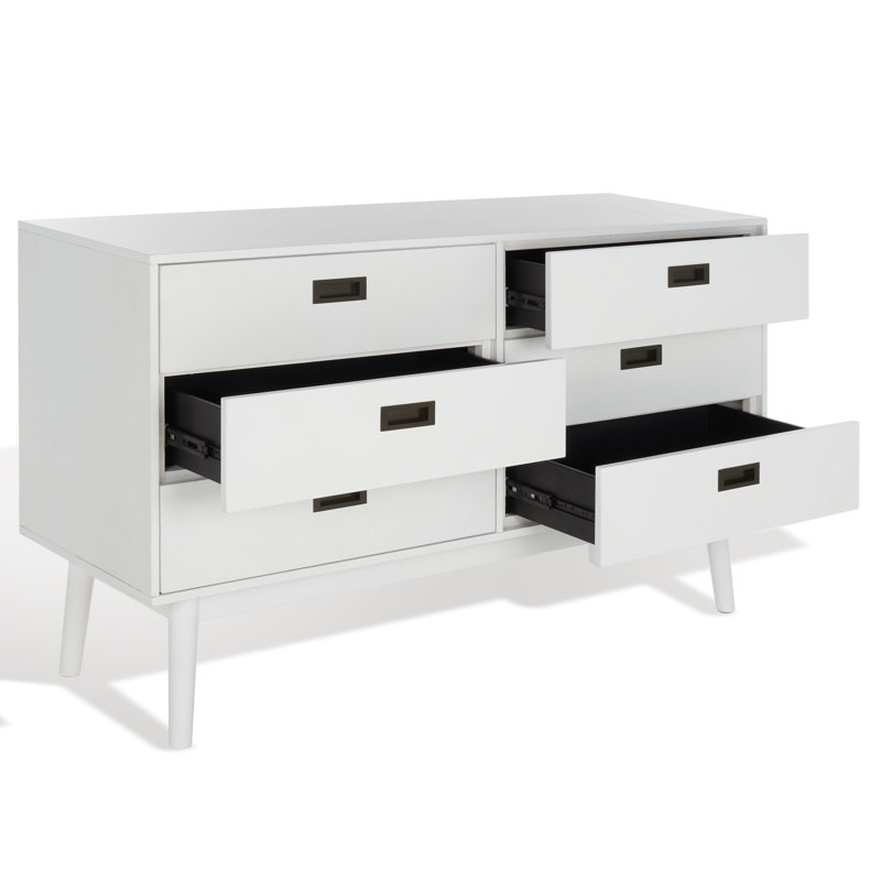 6 Drawer 56'' W Double Dresser, White