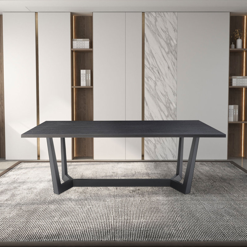 Table de salle à manger Azzahra, Noir, L 35,43 po x L 70,86 po