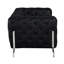 Cuir noir avec mousse confortable et pieds en acier inoxydable