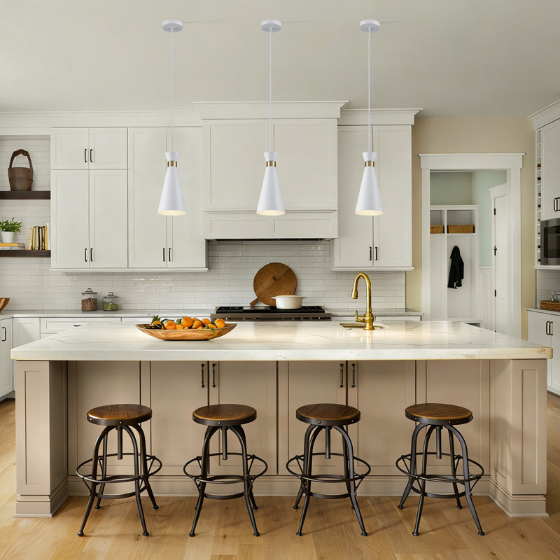 Persei 1 - Light Single Cone Pendant Light, White