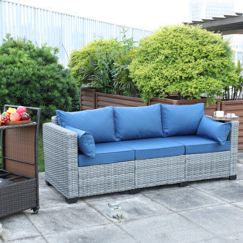 Sofa Set Outdoor Sofa No Cushions Noble House Hampton Mixed Black