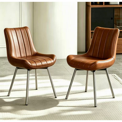 2 Brown Dining Chairs,Set Of 2