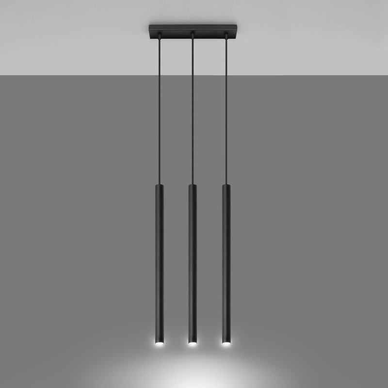 Aliezah 3 - Light Cylinder Pendant, Black