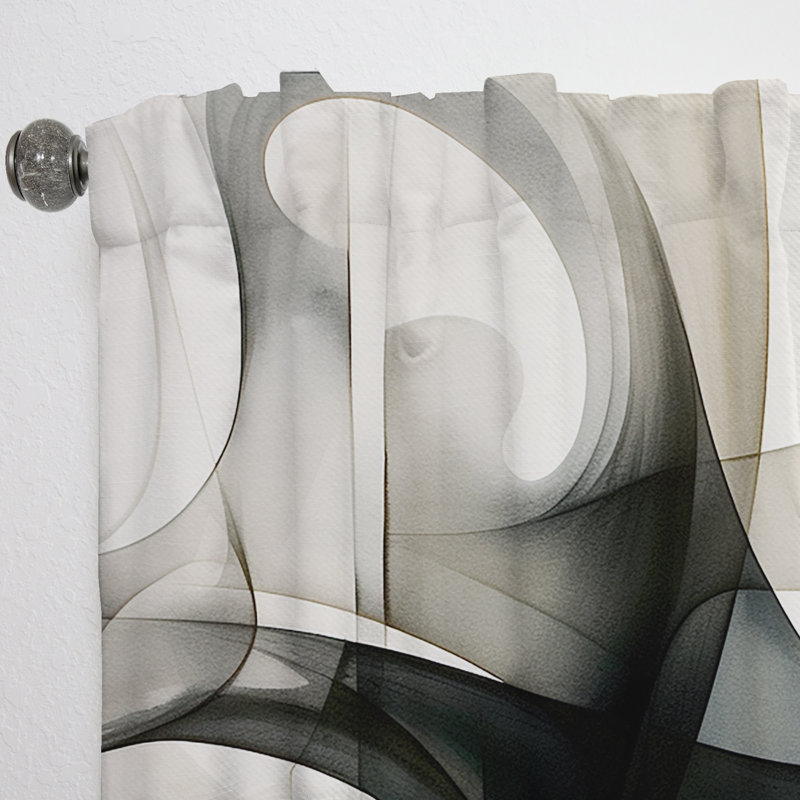 Abstrait abstrait neutre - velours moderne en velours - obscurcissant - 1 panneau, L 52 po x L 90 po