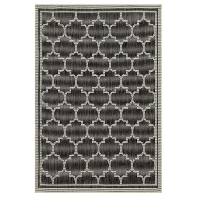 Tapis intérieur / extérieur Sunshine Anthracite, Rectangle 5 pi 3 po x 7 pi 3 po