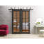 Panneau de porte de grange à dalle en verre transparent | Lucie 2366 noir mat | Portes robustes avec finition | Pochette coulissante-110083715