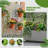 72" H x 47" W x 16" D Outdoor Metal Planter Box with Trellis Decor Raised Garden Bed with Lattice Panel and Wheels for Patio-27100849-27100856