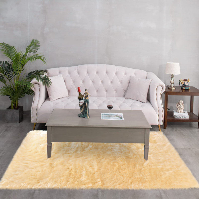 Kovacev Faux Sheepskin Indoor Rug, Rectangle 8' x 10'