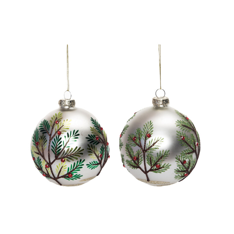  Ensemble de 2 décorations de Noël en verre