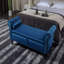 Aijia 63 "Velvet multifonctionnel banc de rangement rectangulaire canapé tabouret boutons capitonné avec garniture cloutée pieds en bois massif avec 1 coussin, bleu-1752404694-1752404692