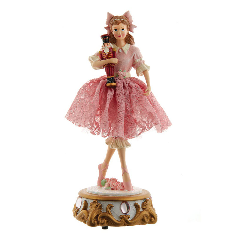 Kurt Adler Wind-Up Musical Tabletop Decor, Clara Ballet Nutcracker Suite, 11.25in
