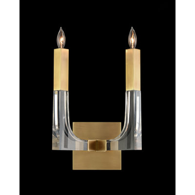 Lampe murale bougie en laiton 2 lumières