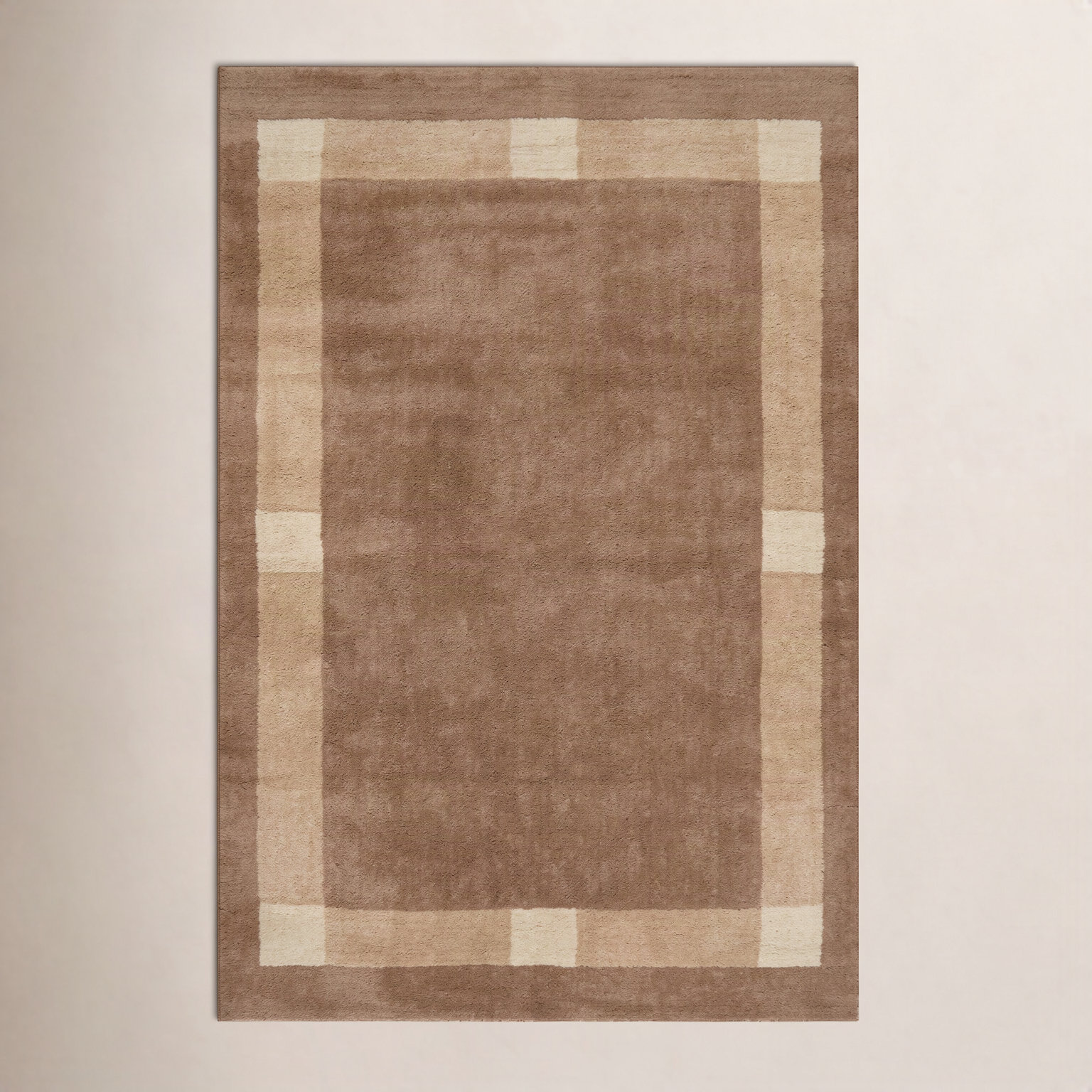 Bordered Hand-Tufted Rug, Rectangle 5' x 8'